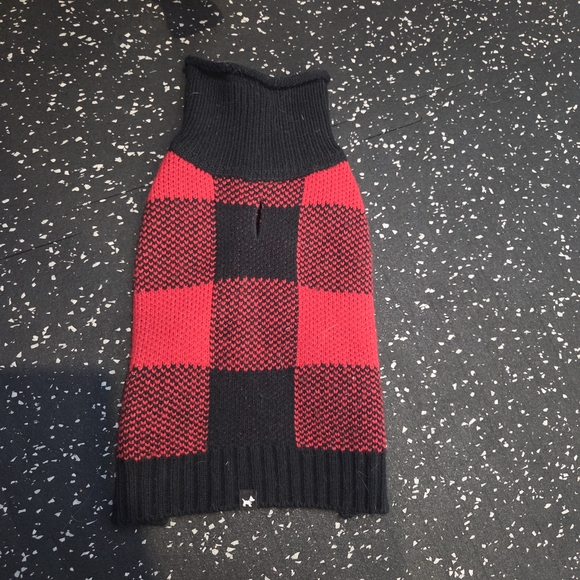 Other - Red and Black Buffalo Plaid Knit Dog Sweater